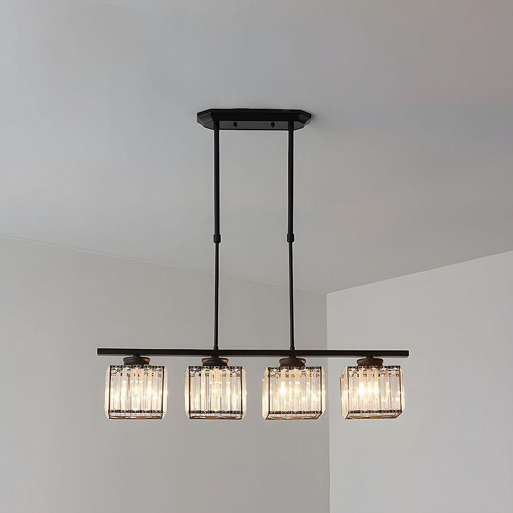 Fitting LED | Modern Crystal LED Linear Pendant Light Dining Table Ceiling Lamp