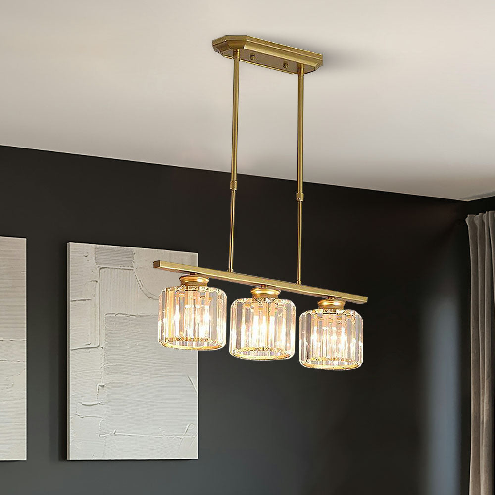 Fitting LED | Modern Crystal LED Linear Pendant Light Dining Table Ceiling Lamp