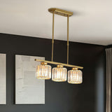Fitting LED | Modern Crystal LED Linear Pendant Light Dining Table Ceiling Lamp