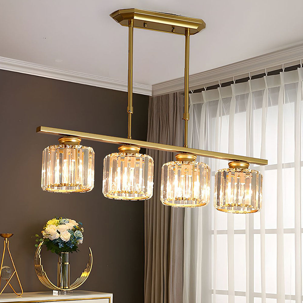 Fitting LED | Modern Crystal LED Linear Pendant Light Dining Table Ceiling Lamp