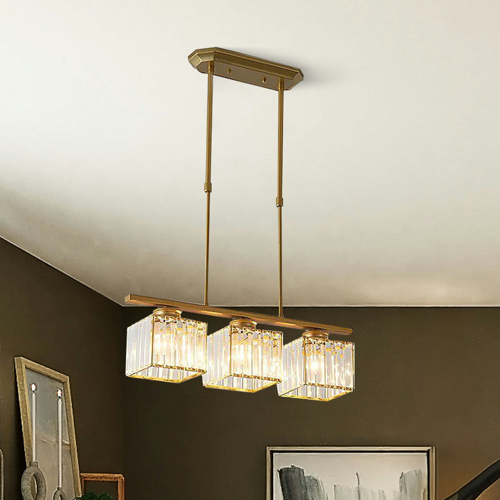 Fitting LED | Modern Crystal LED Linear Pendant Light Dining Table Ceiling Lamp