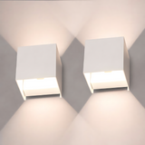Fitting LED | Modern Cube LED Wall Light Waterproof Outdoor Up Down Lamp