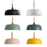 Fitting LED | Modern Dome Pendant Light with Wooden Accent for Stylish Interior Lighting