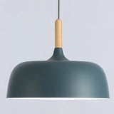 Fitting LED | Modern Dome Pendant Light with Wooden Accent for Stylish Interior Lighting
