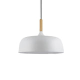 Fitting LED | Modern Dome Pendant Light with Wooden Accent for Stylish Interior Lighting