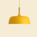 Fitting LED | Modern Dome Pendant Light with Wooden Accent for Stylish Interior Lighting