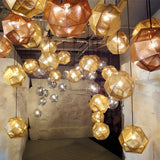 Fitting LED | Modern Geometric Glass LED Pendant Light Decorative Hanging Lamp