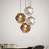 Fitting LED | Modern Geometric Glass LED Pendant Light Decorative Hanging Lamp