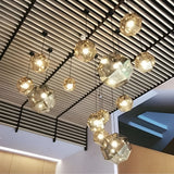 Fitting LED | Modern Geometric Glass LED Pendant Light Decorative Hanging Lamp
