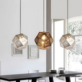 Fitting LED | Modern Geometric Glass LED Pendant Light Decorative Hanging Lamp