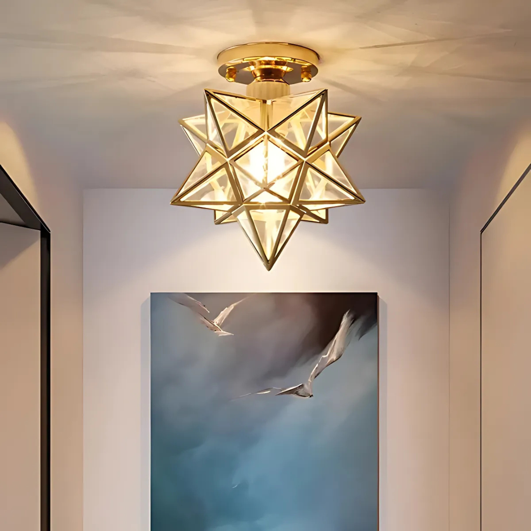 Fitting LED | Modern Geometric Star LED Ceiling Light Decorative Flush Mount Lamp