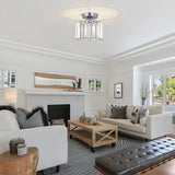 Fitting LED | Modern Glass Cylinder LED Ceiling Light Flush Mount Lamp