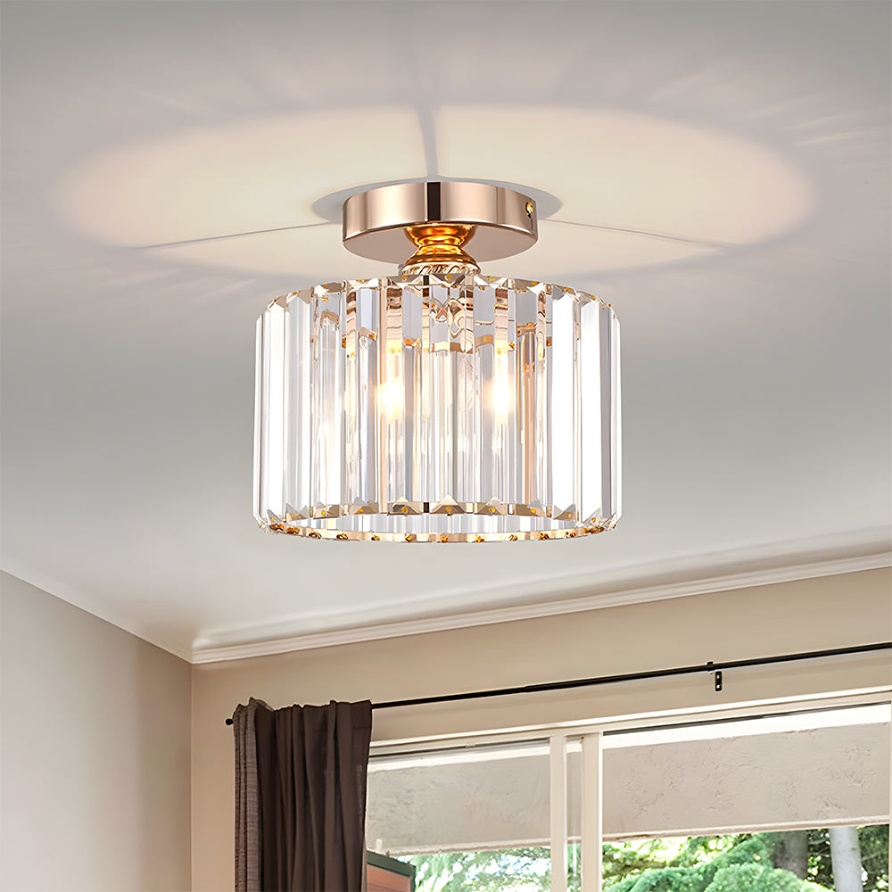 Fitting LED | Modern Glass Cylinder LED Ceiling Light Flush Mount Lamp