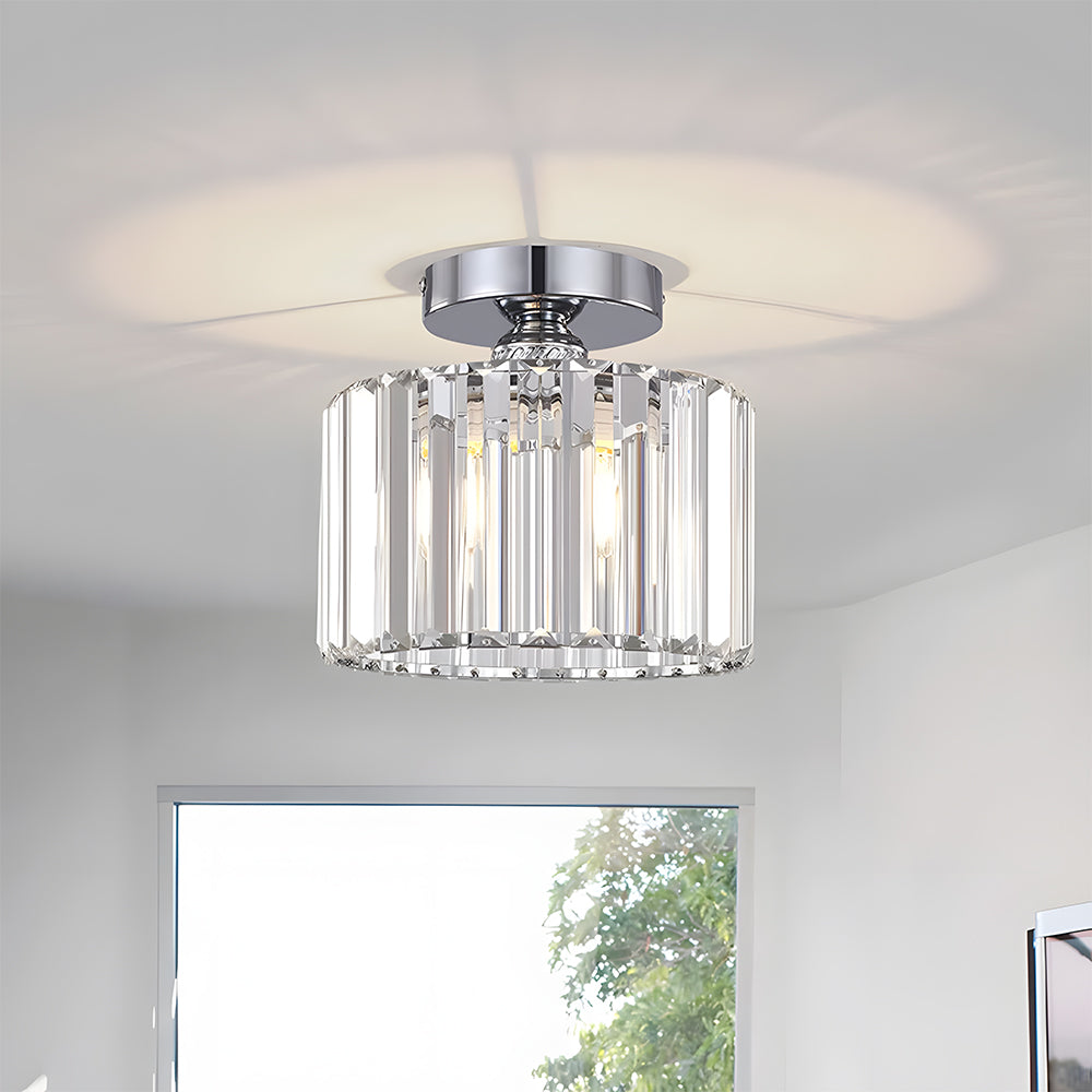 Fitting LED | Modern Glass Cylinder LED Ceiling Light Flush Mount Lamp