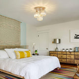 Fitting LED | Modern Glass Cylinder LED Ceiling Light Industrial Flush Mount Lamp