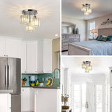 Fitting LED | Modern Glass Cylinder LED Ceiling Light Industrial Flush Mount Lamp