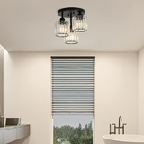 Fitting LED | Modern Glass Cylinder LED Ceiling Light Industrial Flush Mount Lamp