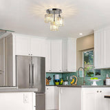 Fitting LED | Modern Glass Cylinder LED Ceiling Light Industrial Flush Mount Lamp