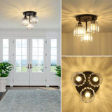 Fitting LED | Modern Glass Cylinder LED Ceiling Light Industrial Flush Mount Lamp