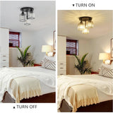 Fitting LED | Modern Glass Cylinder LED Ceiling Light Industrial Flush Mount Lamp