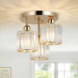 Fitting LED | Modern Glass Cylinder LED Ceiling Light Industrial Flush Mount Lamp