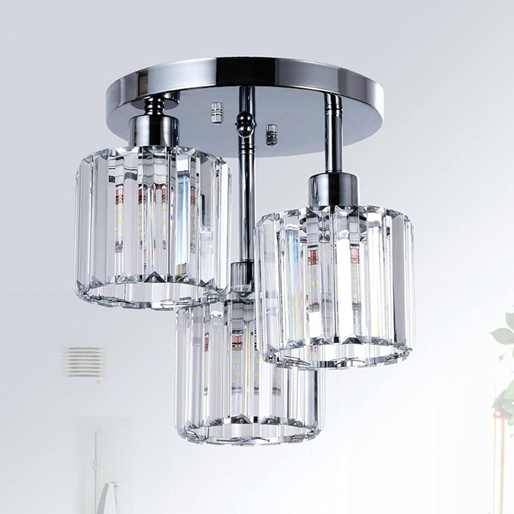 Fitting LED | Modern Glass Cylinder LED Ceiling Light Industrial Flush Mount Lamp