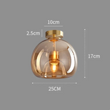 Fitting LED | Modern Glass Globe LED Ceiling Light Minimalist Flush Mount Lamp