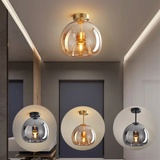 Fitting LED | Modern Glass Globe LED Ceiling Light Minimalist Flush Mount Lamp