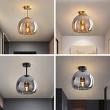 Fitting LED | Modern Glass Globe LED Ceiling Light Minimalist Flush Mount Lamp