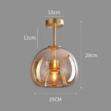 Fitting LED | Modern Glass Globe LED Ceiling Light Minimalist Flush Mount Lamp