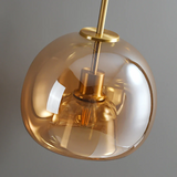 Fitting LED | Modern Glass Globe LED Ceiling Light Minimalist Flush Mount Lamp