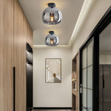 Fitting LED | Modern Glass Globe LED Ceiling Light Minimalist Flush Mount Lamp