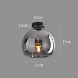 Fitting LED | Modern Glass Globe LED Ceiling Light Minimalist Flush Mount Lamp
