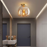 Fitting LED | Modern Glass Globe LED Ceiling Light Minimalist Flush Mount Lamp