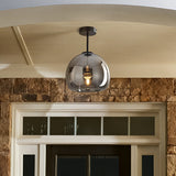Fitting LED | Modern Glass Globe LED Ceiling Light Minimalist Flush Mount Lamp