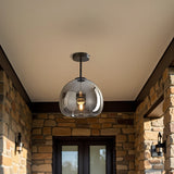 Fitting LED | Modern Glass Globe LED Ceiling Light Minimalist Flush Mount Lamp