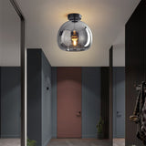 Fitting LED | Modern Glass Globe LED Ceiling Light Minimalist Flush Mount Lamp