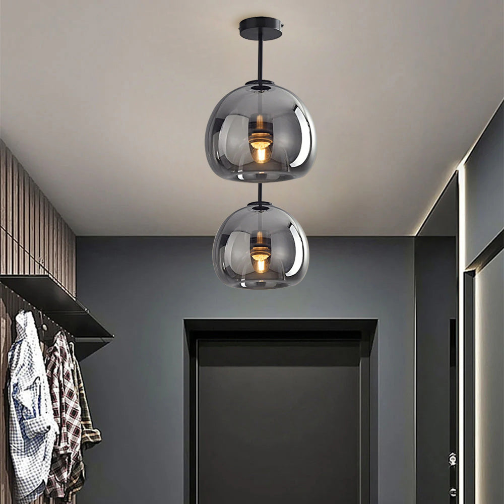 Fitting LED | Modern Glass Globe LED Ceiling Light Minimalist Flush Mount Lamp