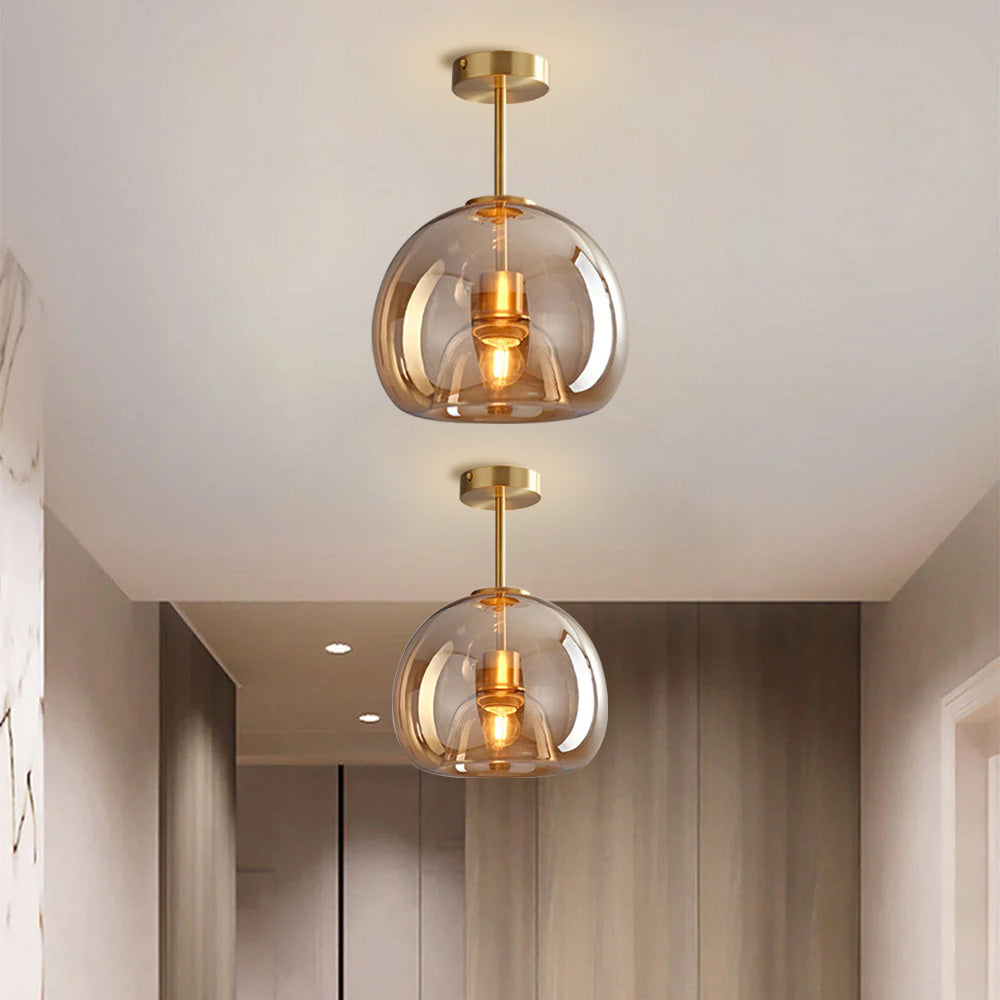 Fitting LED | Modern Glass Globe LED Ceiling Light Minimalist Flush Mount Lamp