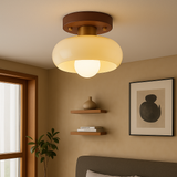 Fitting LED | Modern Glass Globe LED Ceiling Light Vintage Flush Mount Lamp