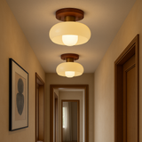 Fitting LED | Modern Glass Globe LED Ceiling Light Vintage Flush Mount Lamp