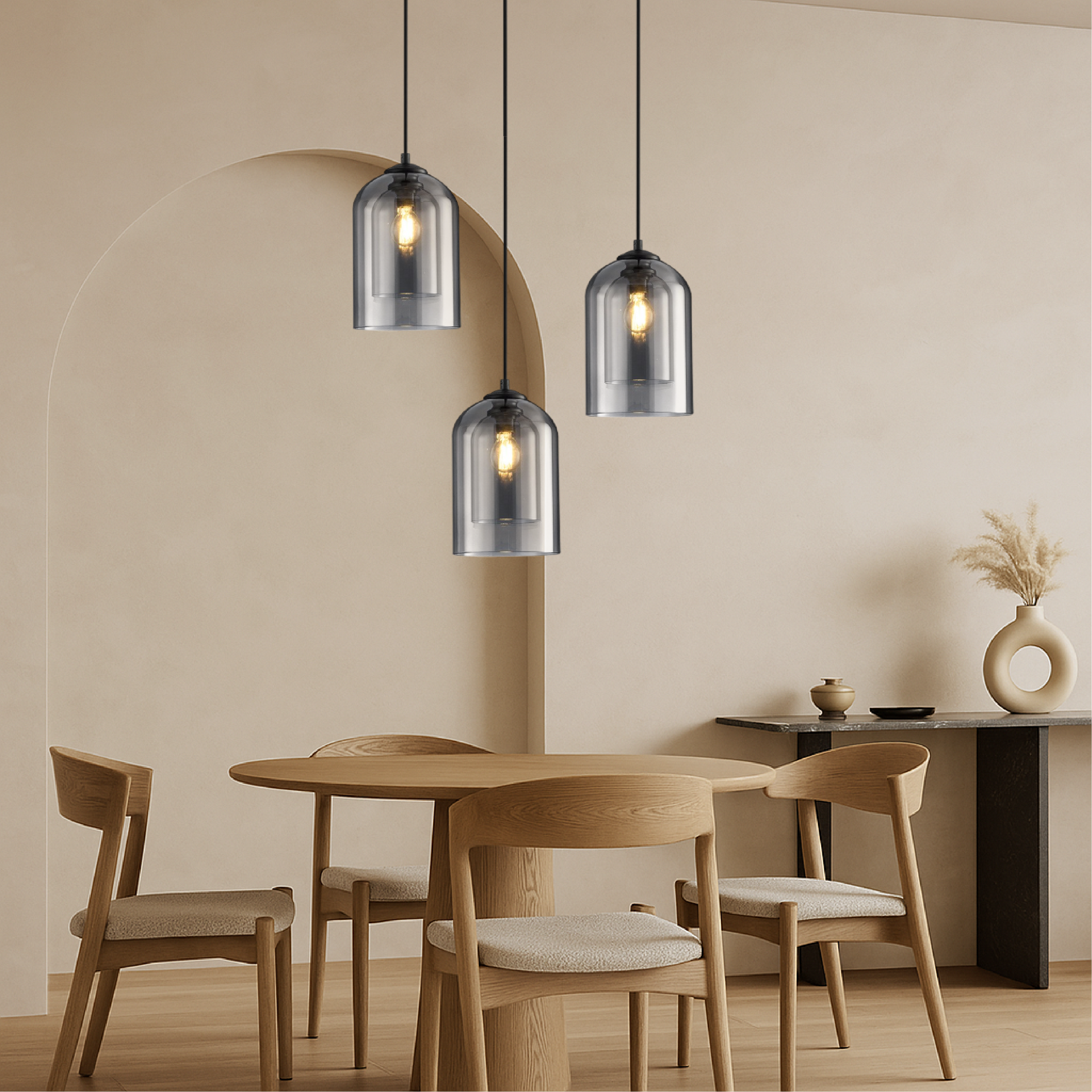 Fitting LED | Modern Glass LED Pendant Light Minimalist Hanging Ceiling Lamp