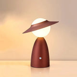 Fitting LED | Modern Hat Design LED Table Lamp Rechargeable Touch Dimmable