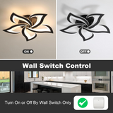 Fitting LED | Modern LED Flower Ceiling Light with Remote Control Dimmable Lighting