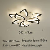 Fitting LED | Modern LED Flower Ceiling Light with Remote Control Dimmable Lighting