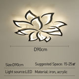 Fitting LED | Modern LED Flower Ceiling Light with Remote Control Dimmable Lighting