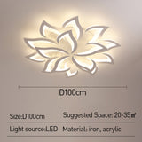 Fitting LED | Modern LED Flower Ceiling Light with Remote Control Dimmable Lighting