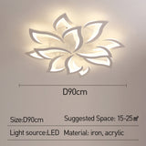 Fitting LED | Modern LED Flower Ceiling Light with Remote Control Dimmable Lighting