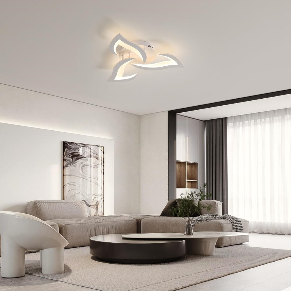 Fitting LED | Modern LED Flower Ceiling Light with Remote Control Dimmable Lighting