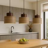 Fitting LED | Modern Linen Fabric LED Pendant Light Minimalist Hanging Lamp
